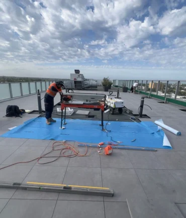 Rooftop paver installation in Melbourne