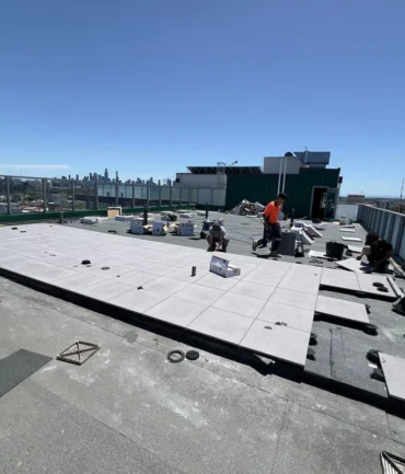 Rooftop paver installation in Melbourne