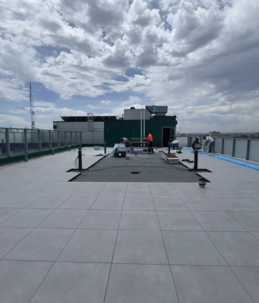 Rooftop paver installation in Melbourne
