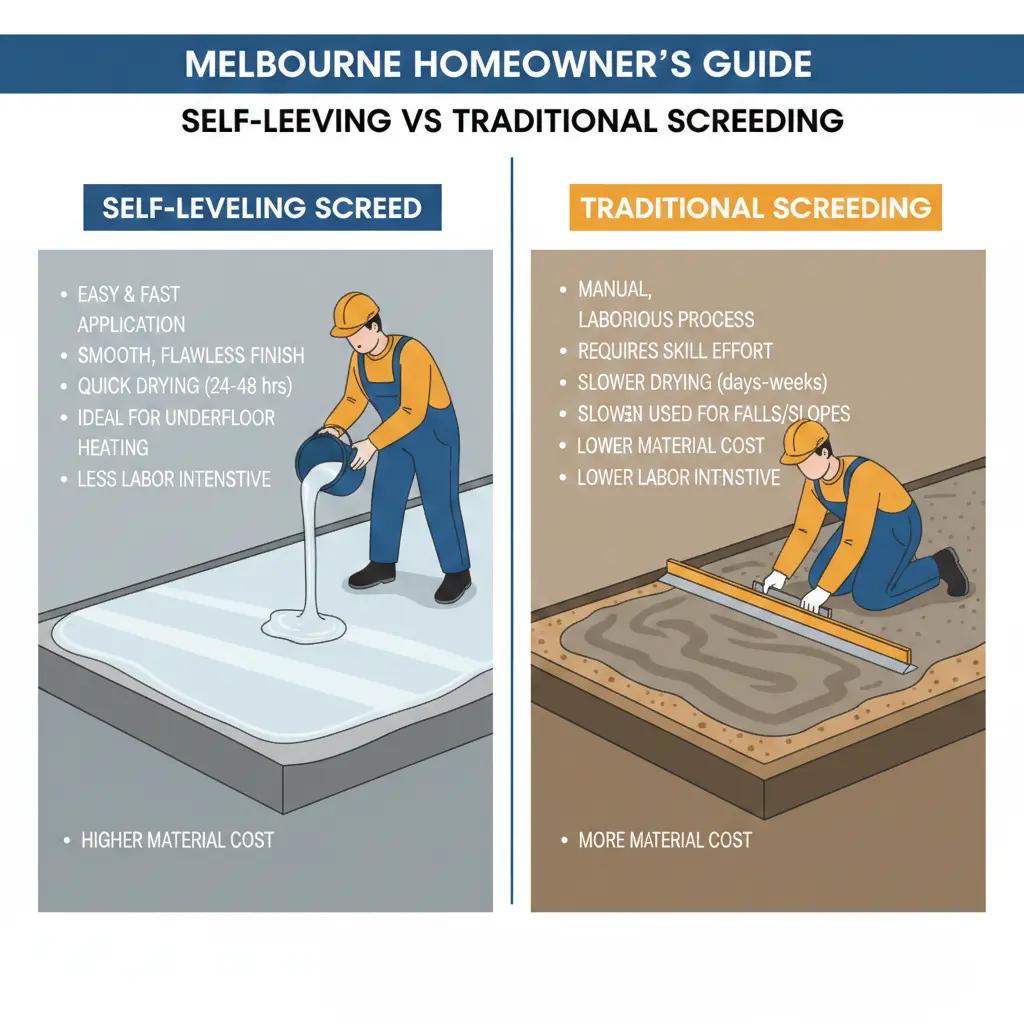 self leveling screed Melbourne