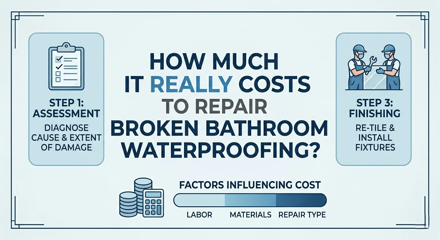 How much It Really Costs to repair broken Bathroom Waterproofing?