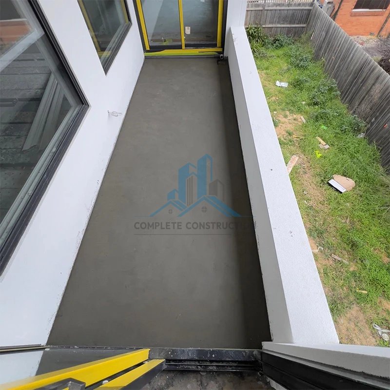 Balcony screeding as part of leak repair services in Melbourne
