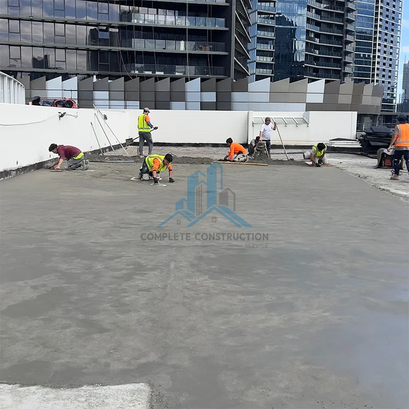 Floor screeding services in Melbourne for a large concrete slab