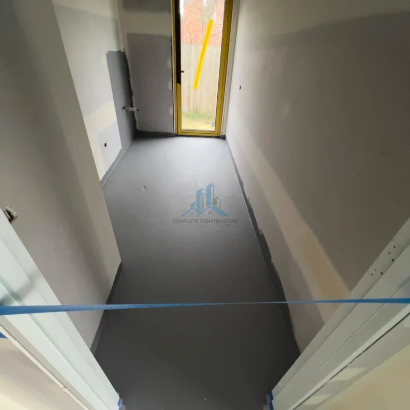 Hallway floor waterproofing membrane