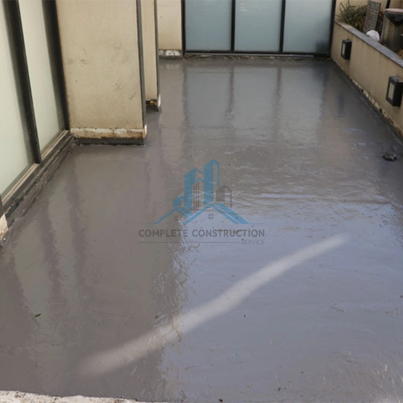 Balcony waterproofing membrane applied