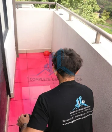 Checking the balcony waterproofing and drainage