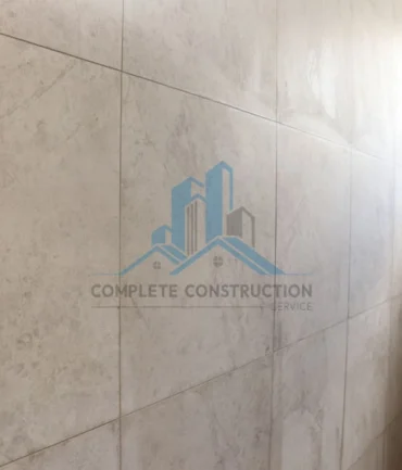 Completed bathroom wall tiling in Melbourne