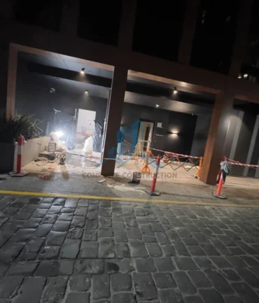 Working in night shift for installing new Pavers in Melbourne