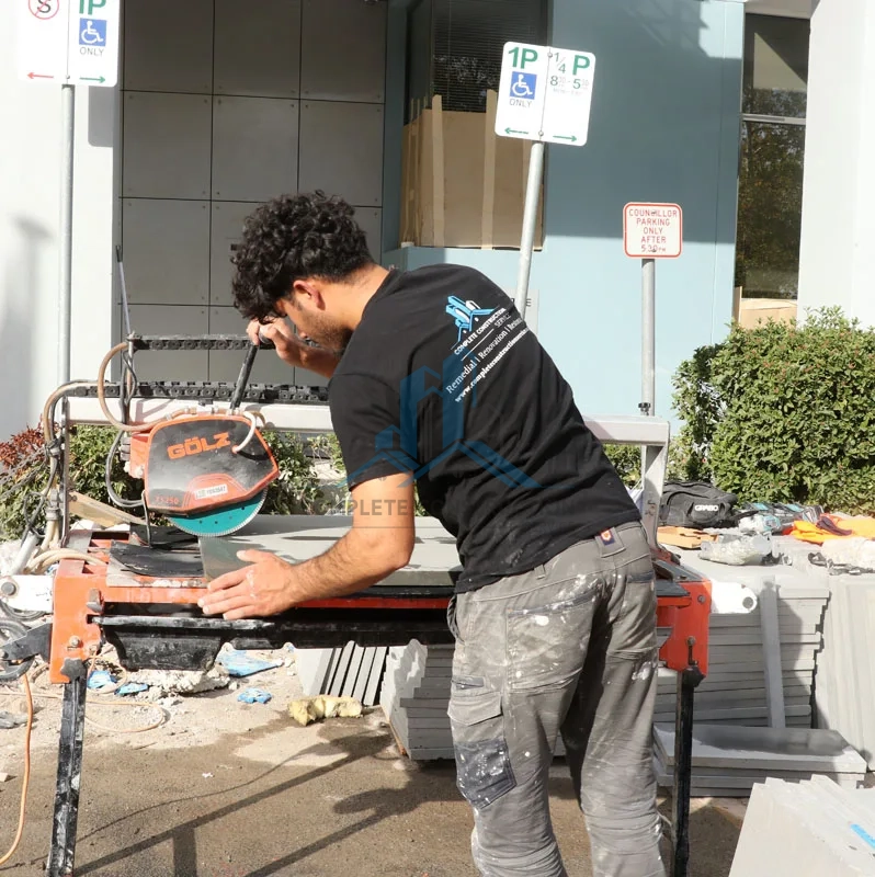 Professional Cutting of Porch Paver in Glen Eira Counsel Melbourne