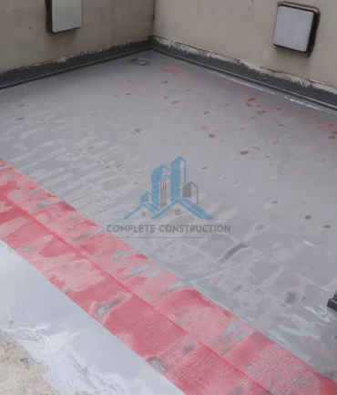 Balcony cracks and joints reinforced before waterproofing