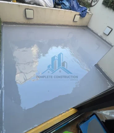 Balcony waterproofing flood test in Port Melbourne