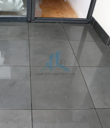 Completed balcony paver installation in Port Melbourne