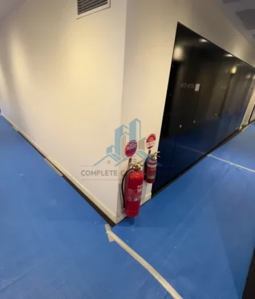 Floor protection around apartment lift and hallway