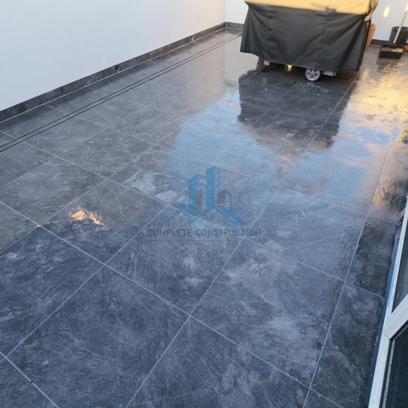 New tiled balcony floor after full remedial waterproofing